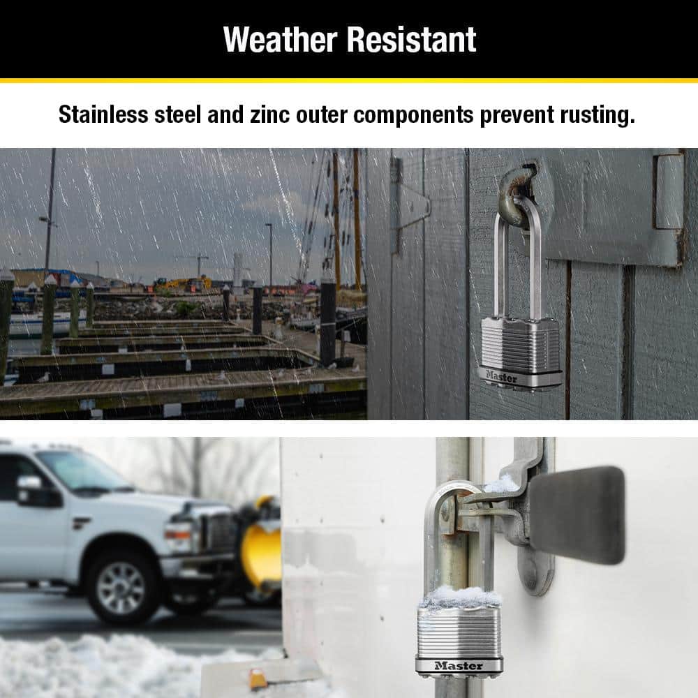 Heavy Duty Outdoor Padlock with Key, 2 in. Wide, 2-1/2 in. Shackle - Hercitys