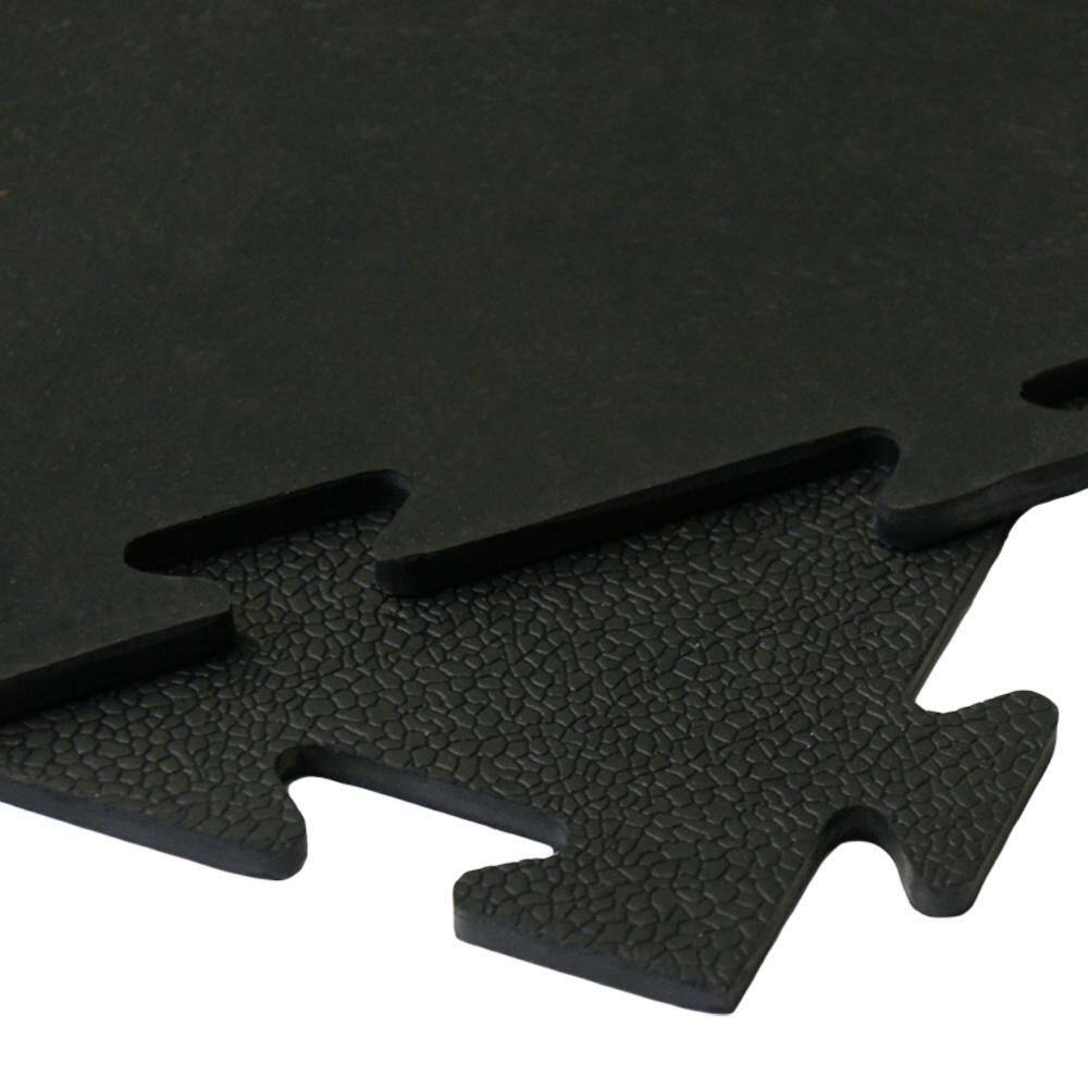 Armor-Lock (Fitness) 3/8 in. x 20 in. x 20 in. Black Interlocking Rubber Tiles (6-Pack, 16.5 sq. ft.) - Hercitys