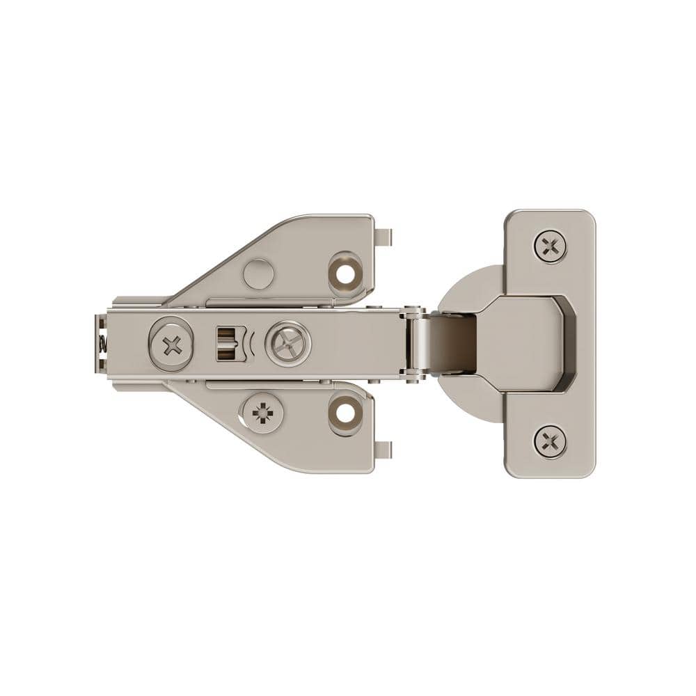 Nickel 1/2 in.  13mm  Overlay Face Frame Soft Close Euro Concealed Cabinet Hinges (2-Pack) - Hercitys