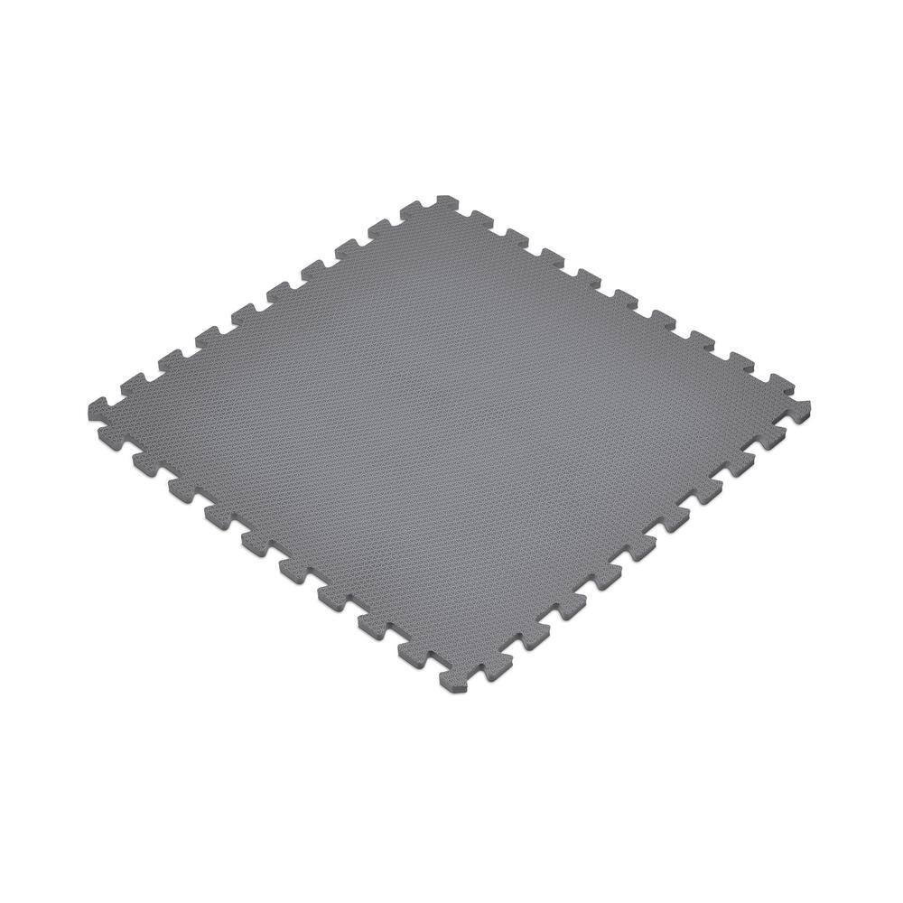 Gray 24 in. x 24 in. EVA Foam Non-Toxic Solid Color Interlocking Tiles (96 sq. ft. – 24 tiles) - Hercitys