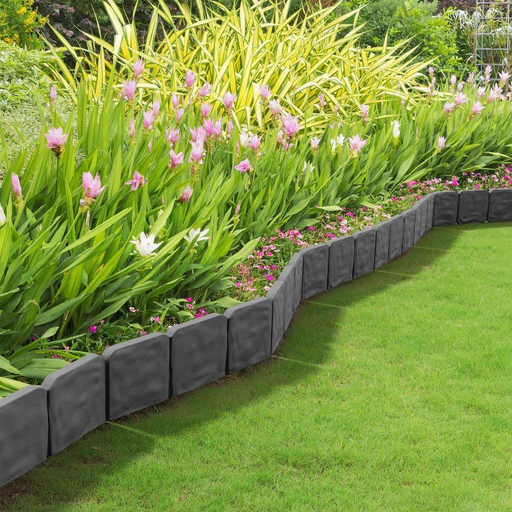 Outdoor Garden Edging, Gray (10-Piece) - Hercitys