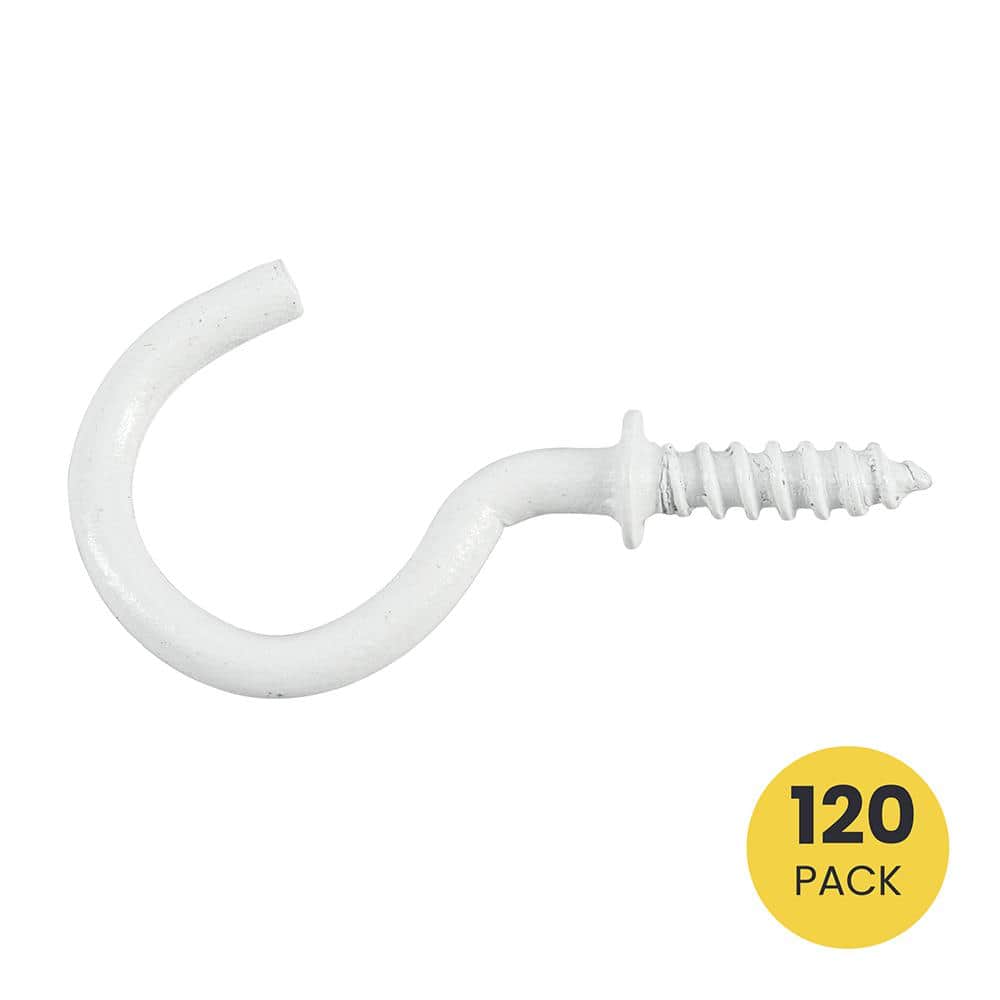 7/8 in. White Cup Hook (120-Pack) - Hercitys