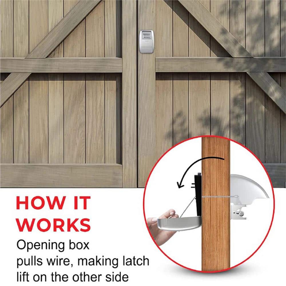 Keyless Gate Lock XLS Kit, Silver - Hercitys