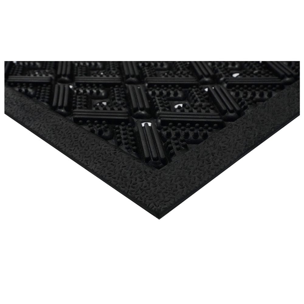 Diamond Rubber 18 in. x 30 in. Indoor/Outdoor Black Doormat - Hercitys