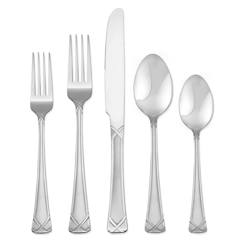 Evansville Frosted 20-Piece 18/0 Stainless Steel Flatware Set (Service for 4) - Hercitys