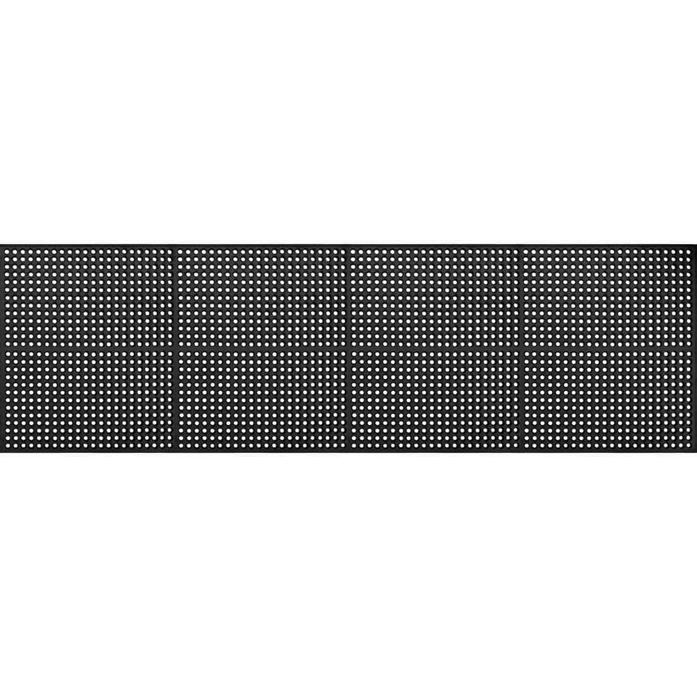 Work Step 1/2 in. Black 3 ft. x 10 ft. Rubber Anti-Fatigue Indoor Commercial Floor Mat - Hercitys
