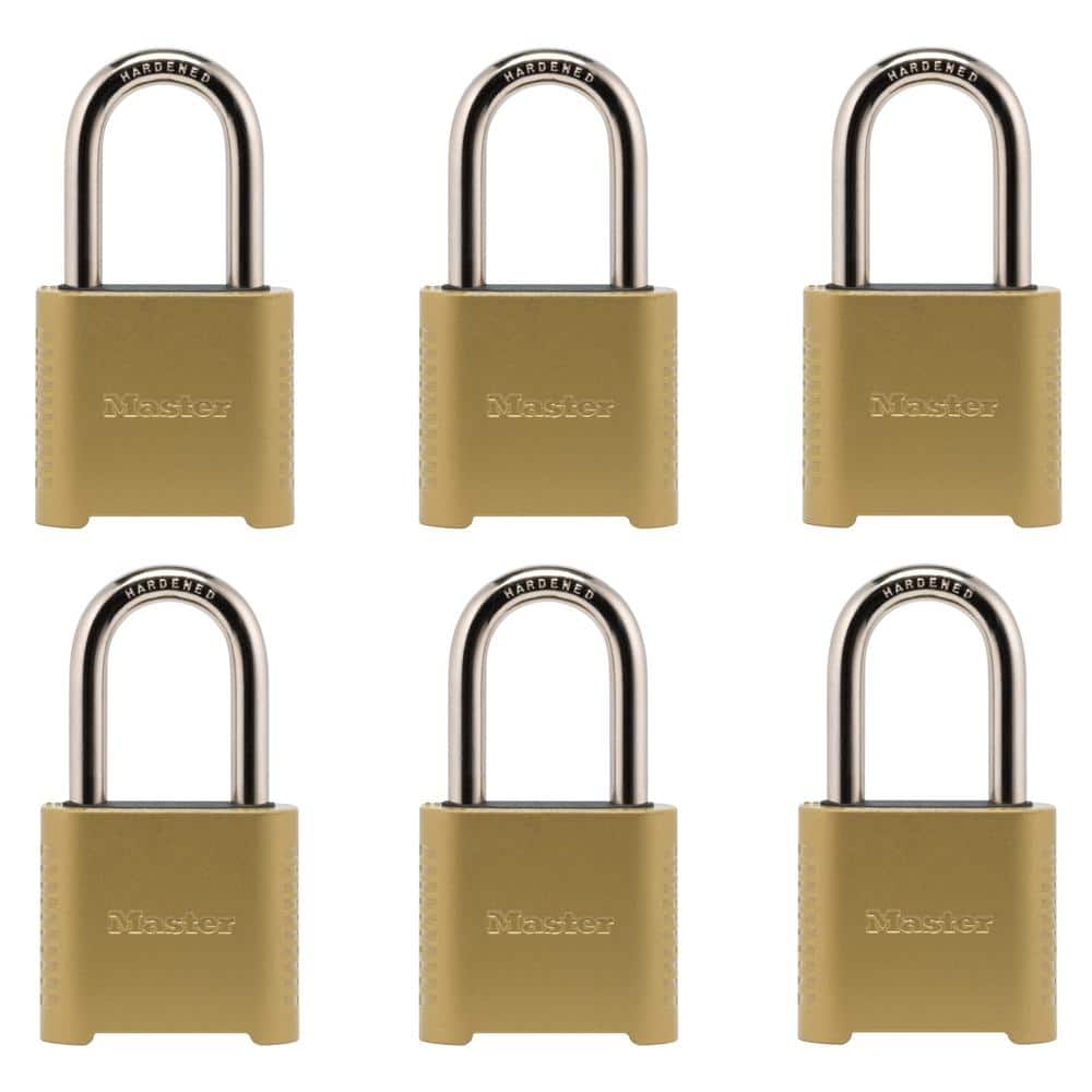 Contractor Pack: Outdoor Combination Lock, 1-1/2 in. Shackle, Resettable, 6 Pack - Hercitys