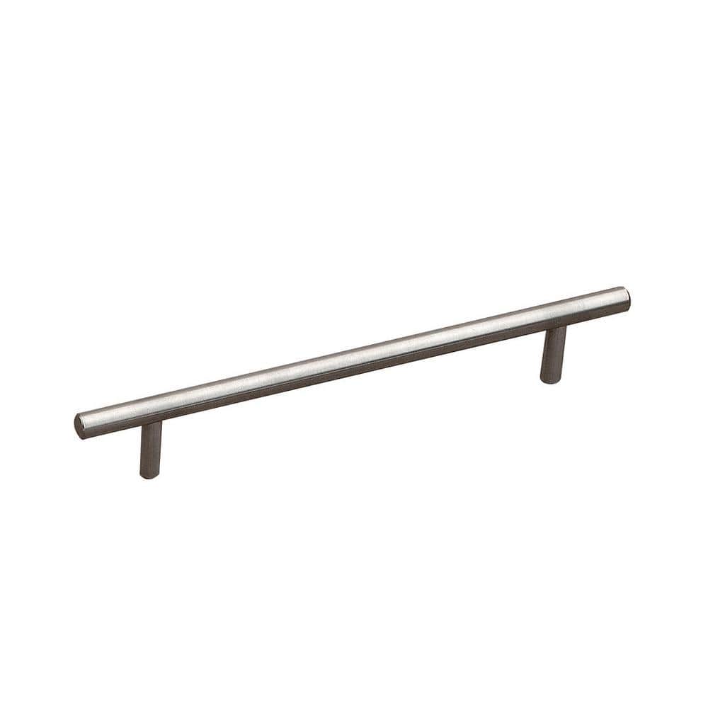 Piacenza Collection 6-5/16 in. (160 mm) Modern Brushed Stainless Steel Cabinet Bar Pull - Hercitys
