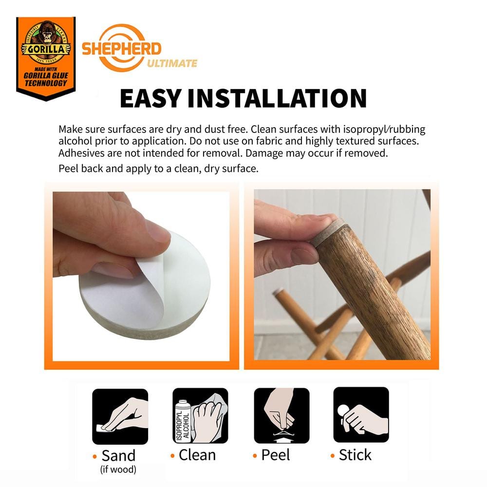 Ultimate Assorted Beige Self-Adhesive Furniture Sliders, Felt Pads Value Pack with Gorilla Glue Technology (184-Piece) - Hercitys