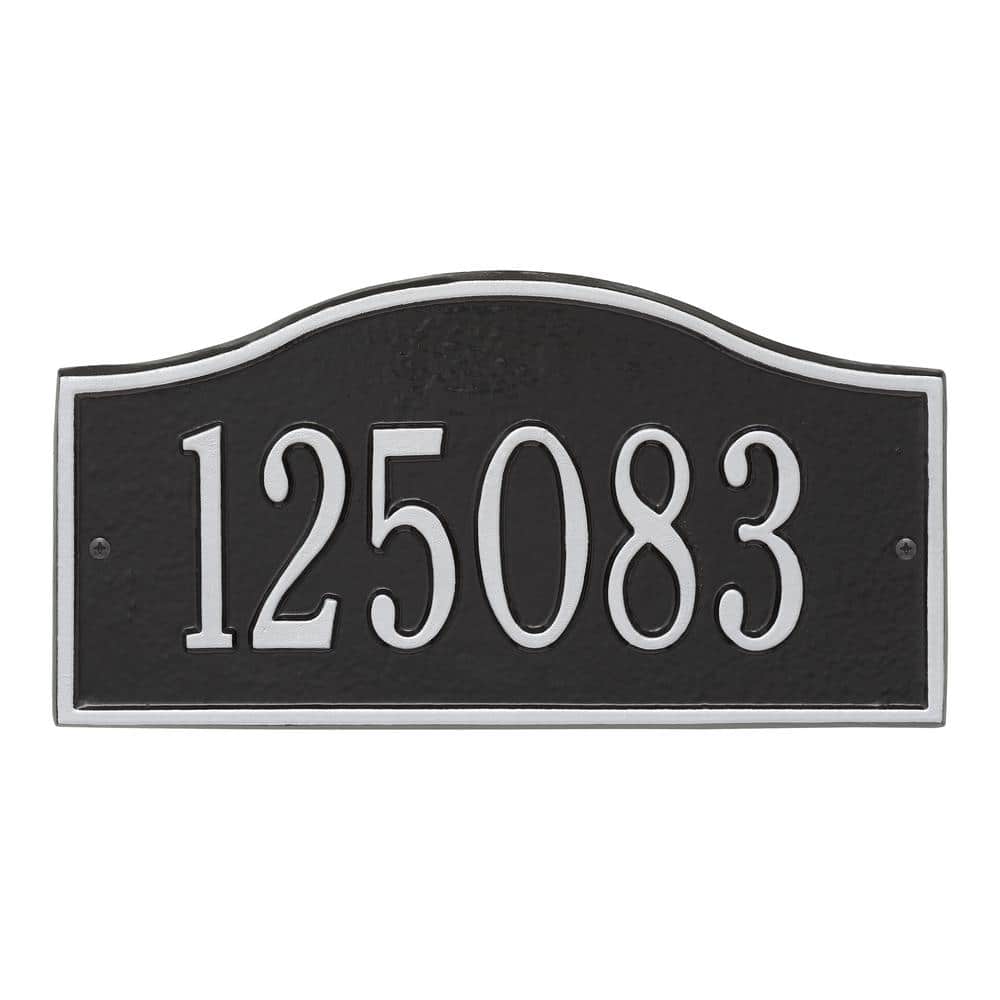 Rolling Hills Rectangular Black/Silver Mini Wall 1-Line Address Plaque - Hercitys