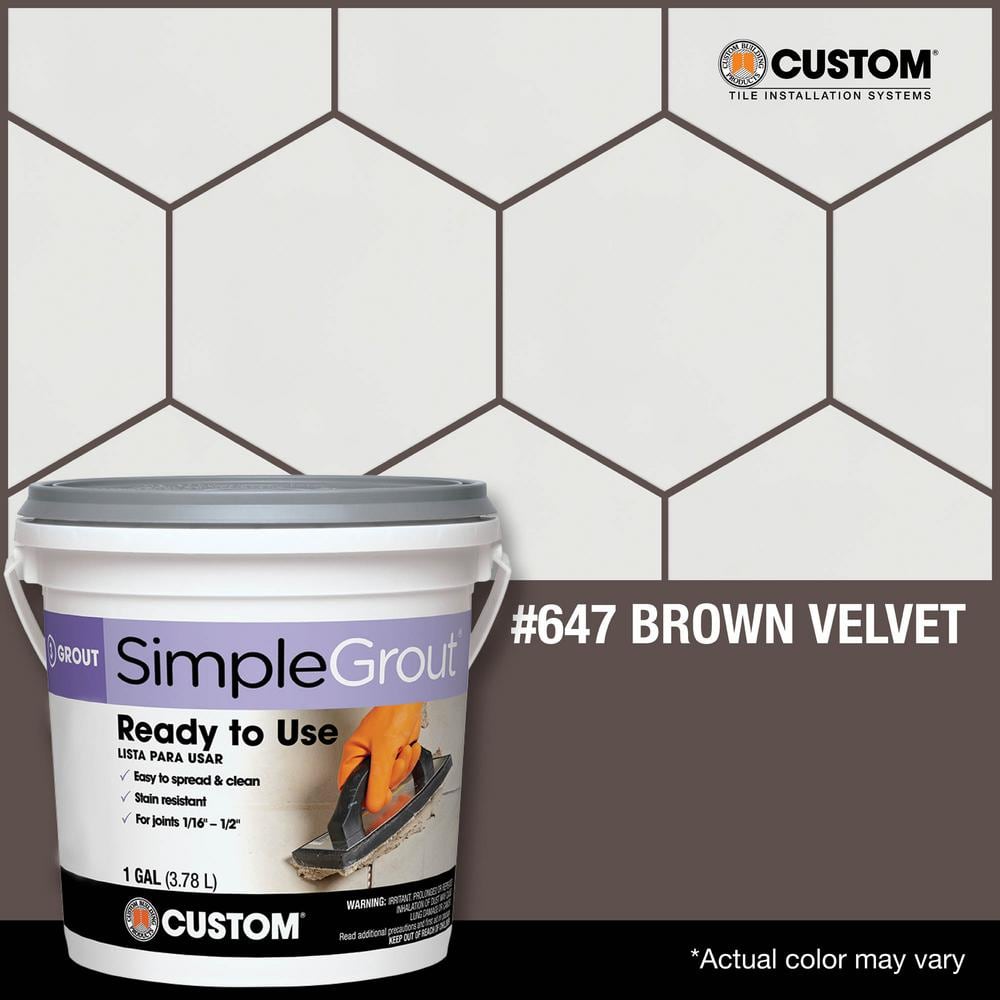 SimpleGrout #647 Brown Velvet 1 gal. Pre-Mixed Grout - Hercitys