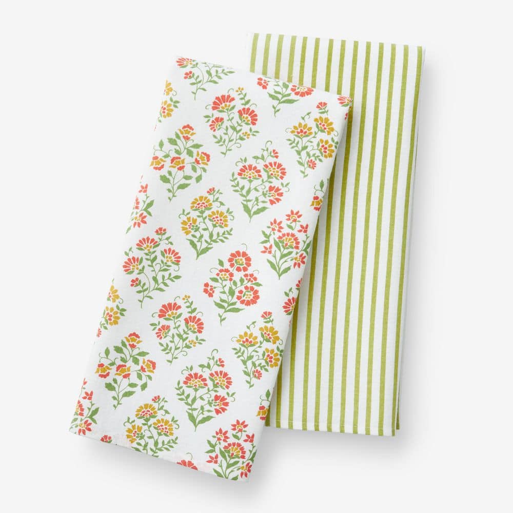 Company Cotton Pink/Green Tea Towel - Hercitys