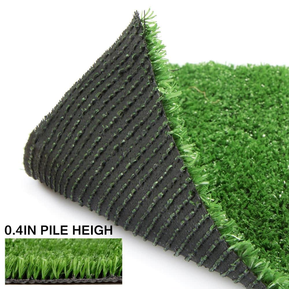 Multipurpose 0.4 in. Pile Height 10 ft. W x Cut To Length Green Artificial Grass Turf - Hercitys
