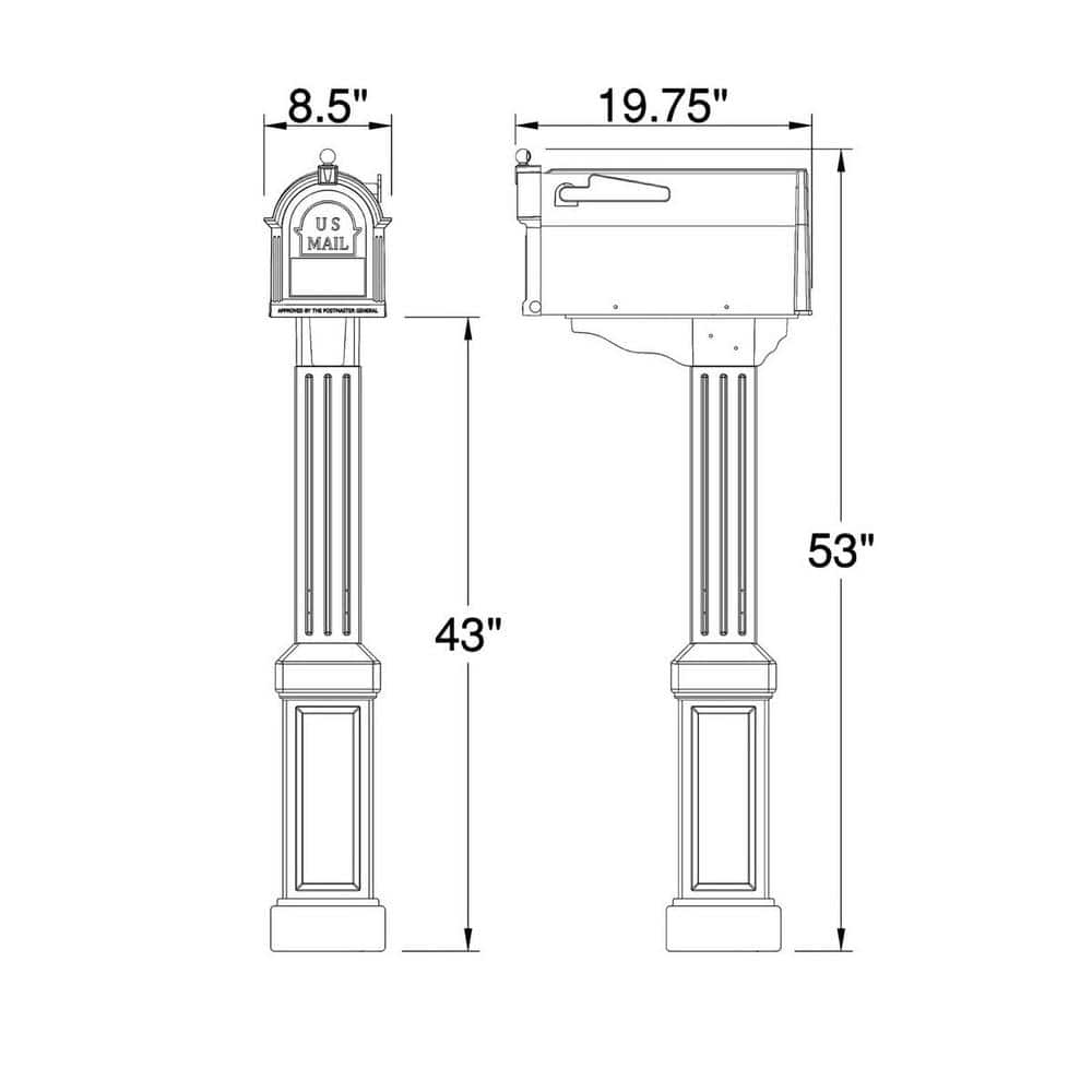 Craftsman Mailbox and Post Kit, Black - Hercitys