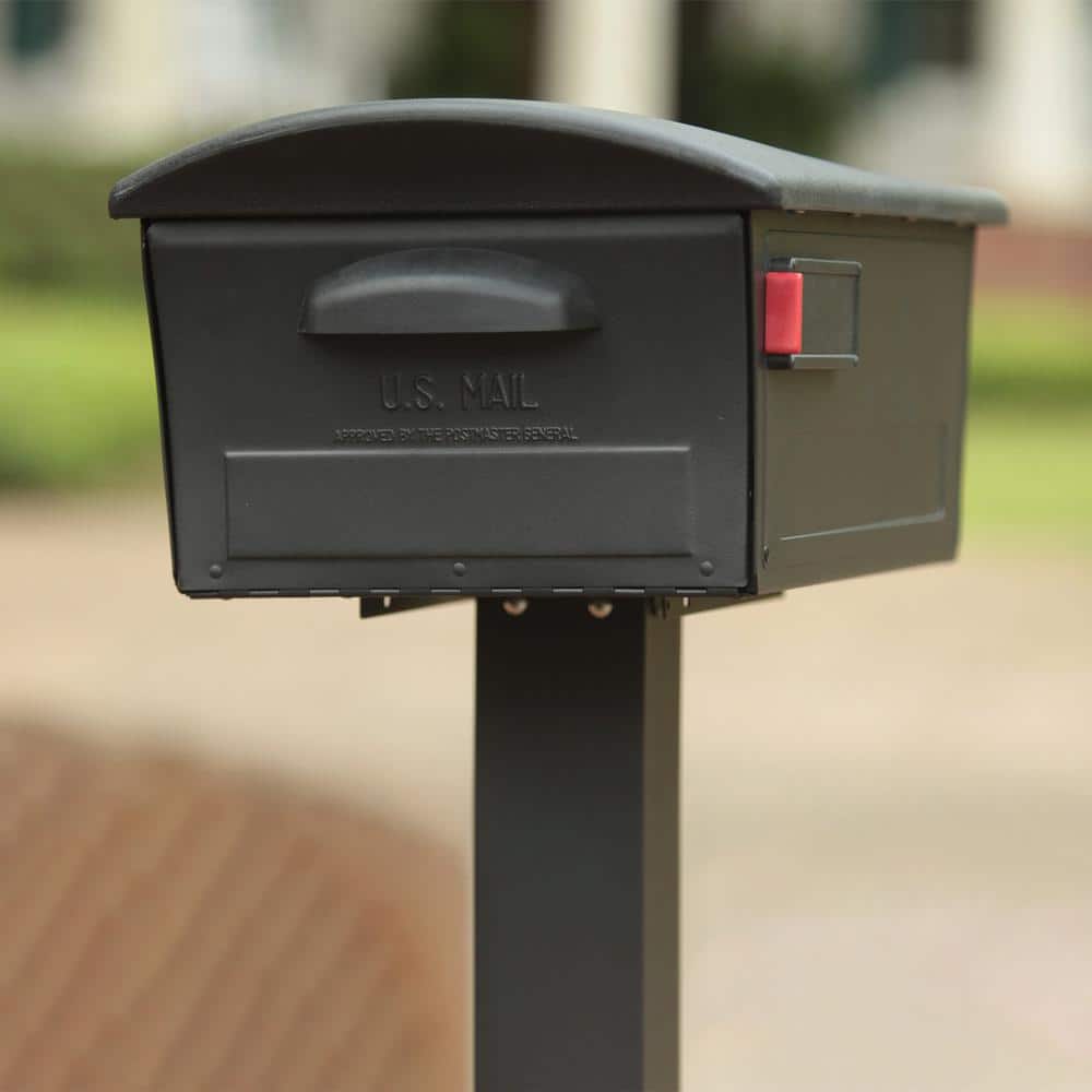 Mailsafe Black, Large, Plastic, Locking, Post Mount Mailbox - Hercitys