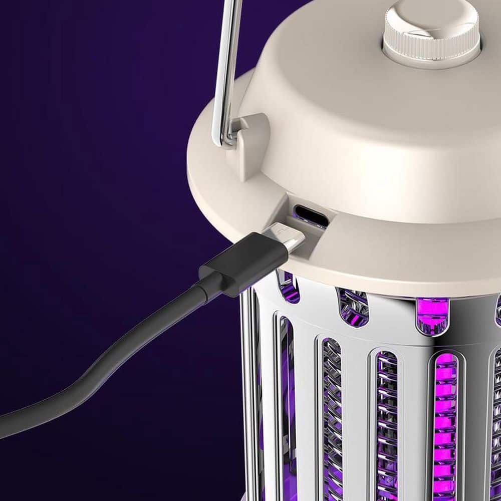 Chargeable Electric UV Mosquito Killer Lamp Pest Fly Trap Catcher Harmless Odorless Noiseless Bug Zapper-Sliver Plating - Hercitys