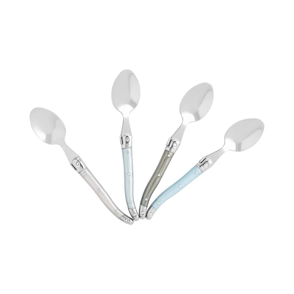 Laguiole Coffee Spoons, Set of 4 – 18/0 Stainless-Steel with Mother of Pearl Handles - Hercitys