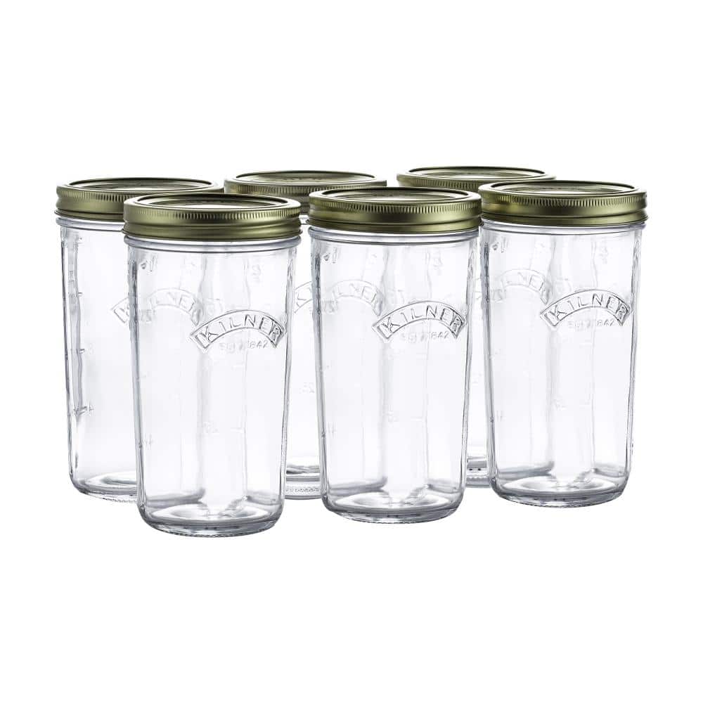 Canning Glass Wide Mouth Canning Jar 34 oz. – (Set of 6) - Hercitys