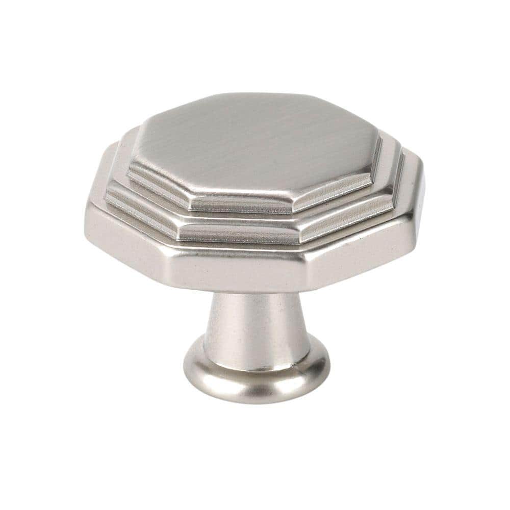 Italian Designs Collection 1 in. Satin Nickel Octagon Cabinet Knob - Hercitys