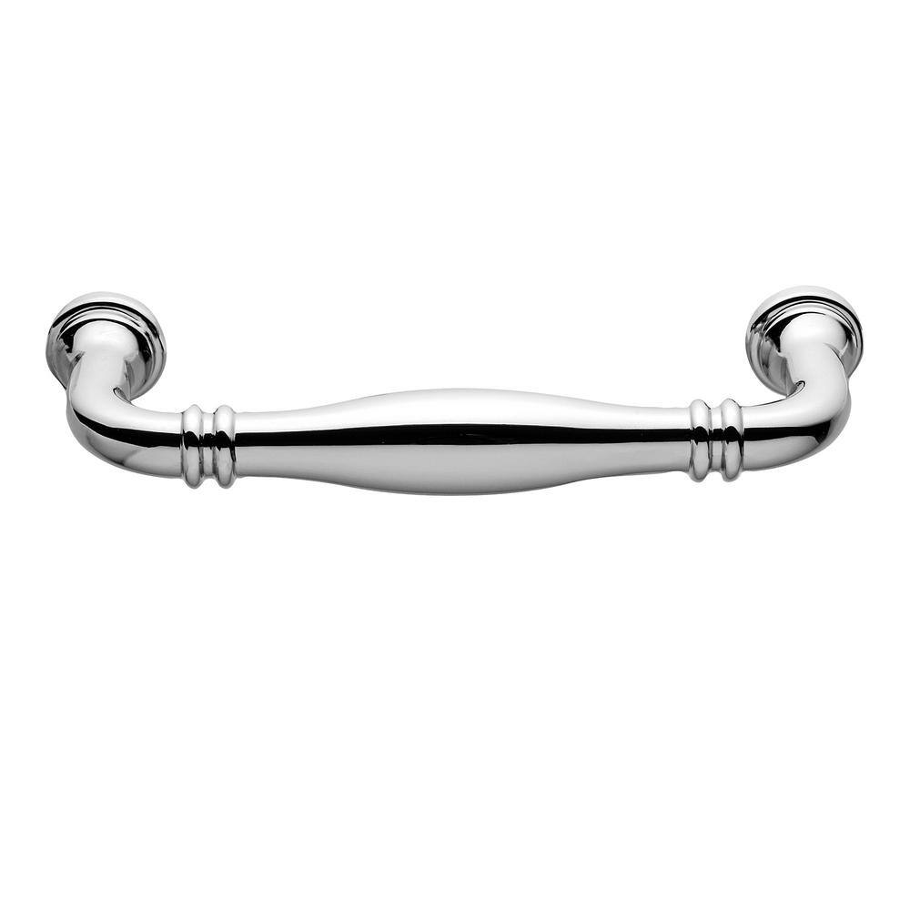 Paris 4 in. (102 mm) Center-to-Center Traditional Polished Nickel Bar Drawer Pull - Hercitys
