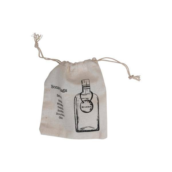 6-Piece Antique Copper Buffalo Leather and Cast-Iron Engraved Metal Bottle Tags and Printed Drawstring Bag Set - Hercitys