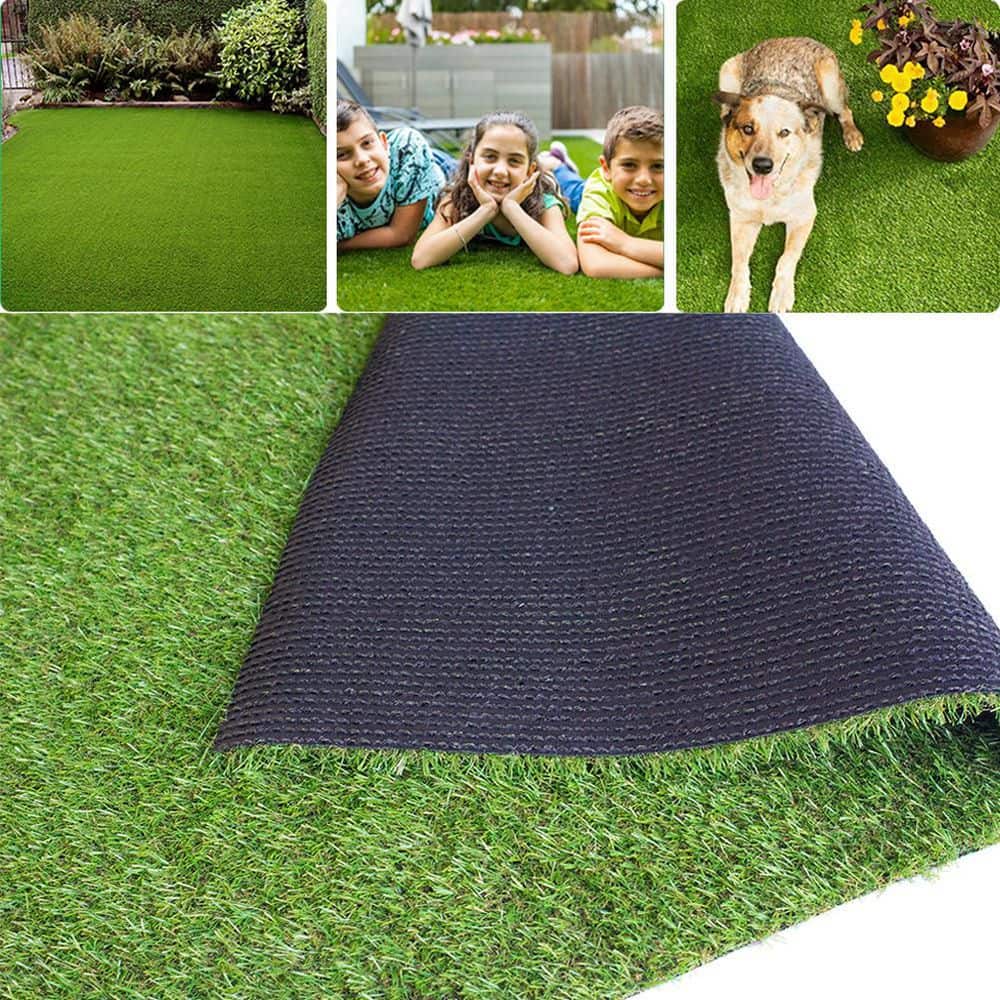ECO Multipurpose 15 ft. W x Cut to Length Green Realistic Artificial Grass Turf - Hercitys