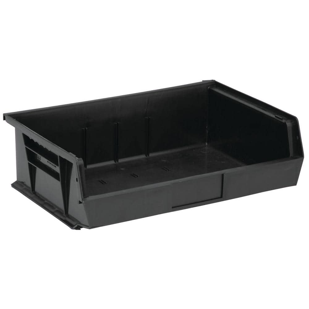 Ultra Series 7.77 qt. Stack and Hang Bin in Black (6-Pack) - Hercitys