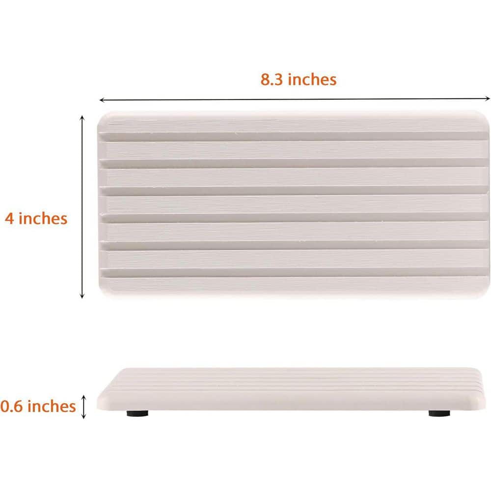 8.27 in. Water Absorbent Diatomite Coasters Rectangle Grooved Design for Hand Soaps & Plants (Set of 2) - Hercitys