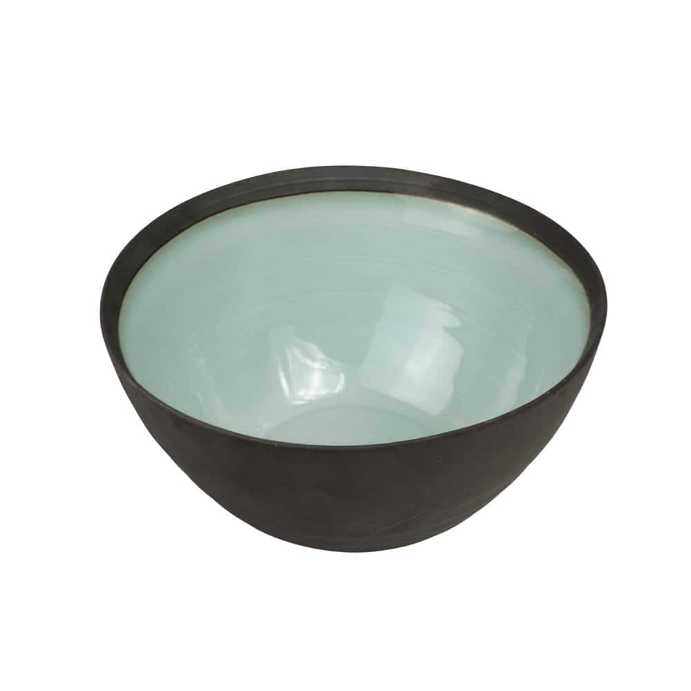 9 in. 114 fl.oz. Diana Green/Grey Porcelain Serving Bowl - Hercitys