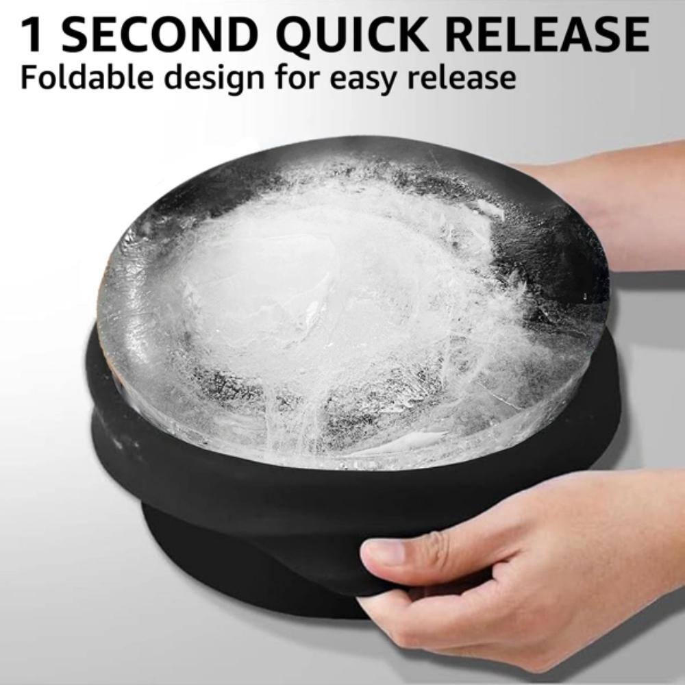 8 lbs. Ice Cube Molds Foldable Silicone, Extra Large 2-Pack - Hercitys