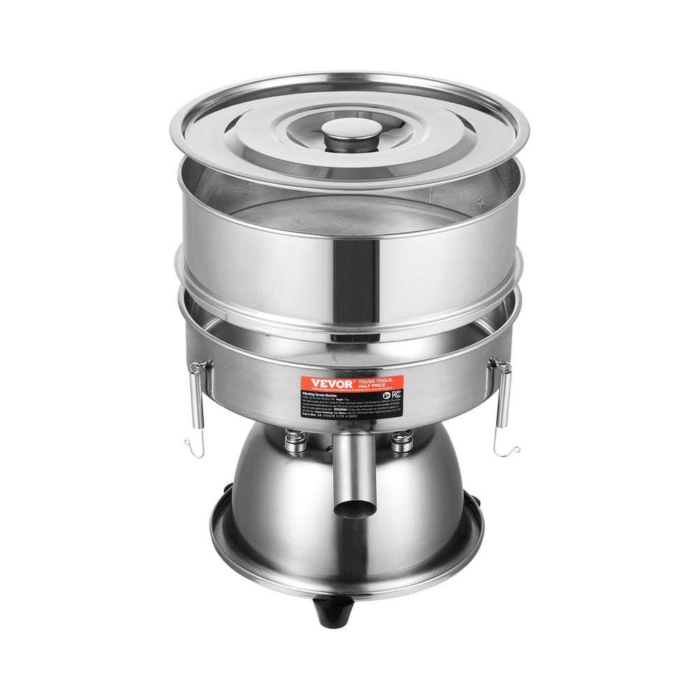 Automatic Electric Vibrating Sieve, Stainless Steel Sifter Shaker Machine with 30+50 Mesh, 45 W Automatic Powder Sifter - Hercitys