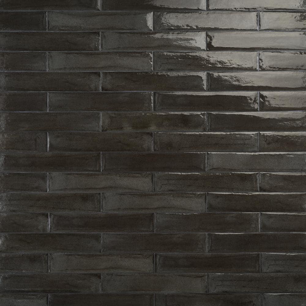 Tint Nero 2.95 in. x 15.74 in. Polished Porcelain Wall Tile (14.2 sq. ft./Case) - Hercitys
