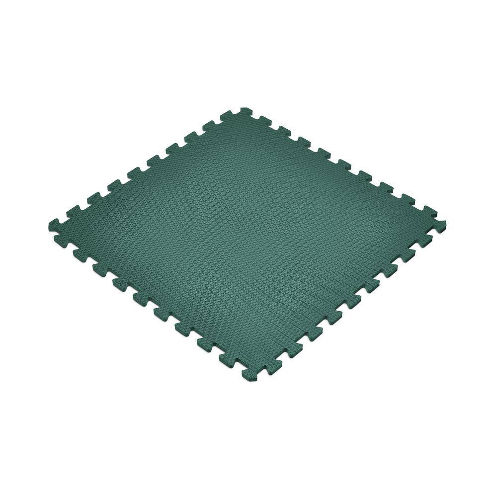 Dark Green 24 in. x 24 in. EVA Foam Non-Toxic Solid Color Interlocking Tile (30-Tile) - Hercitys