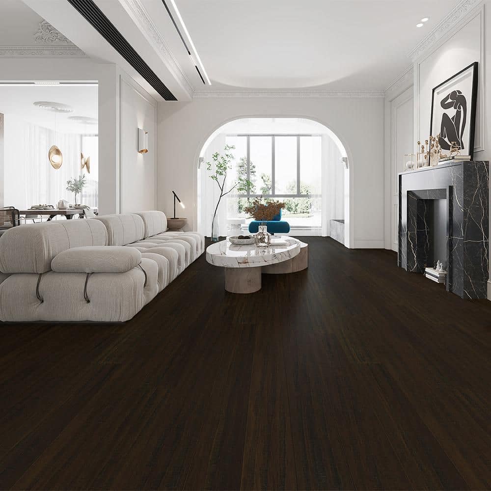 Strand Woven Wellington 1/2 in. T x 7.5 in. W x 72-7/8 in. L Click Lock Engineered Bamboo Flooring (22.7 sq.ft./case) - Hercitys