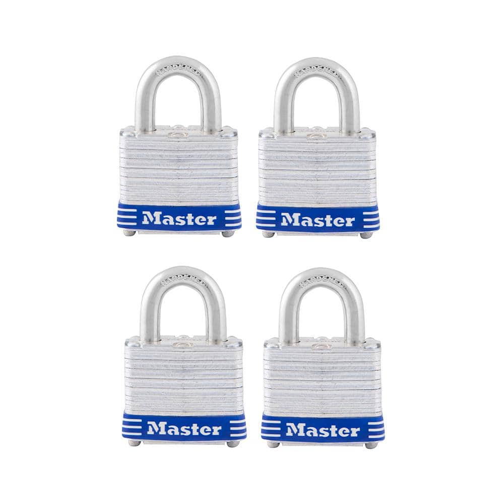Outdoor Padlock with Key, 1-9/16 in. Wide, 4 Pack - Hercitys
