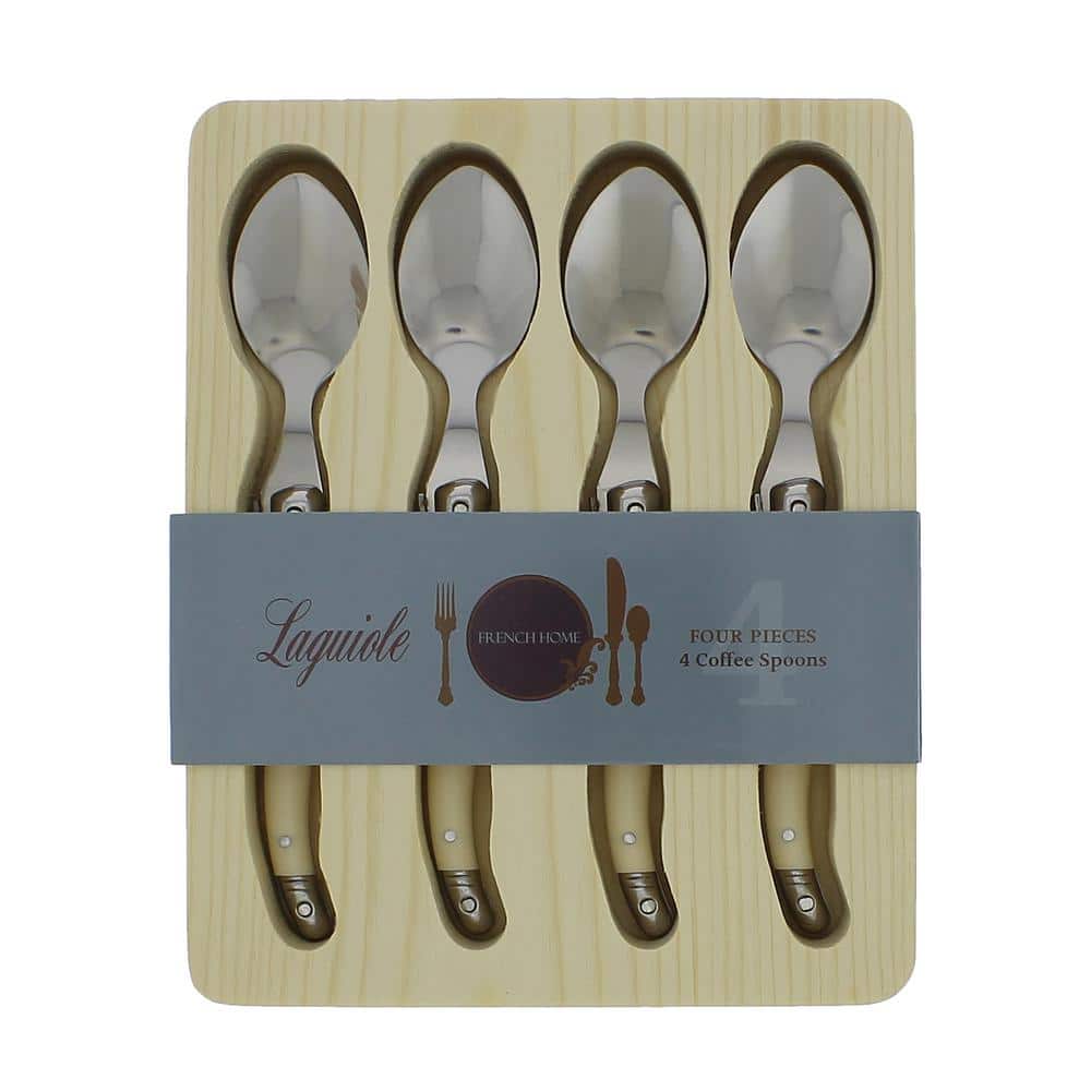 Laguiole Faux Ivory and Silver Color Coffee Spoons (Set of 4) - Hercitys