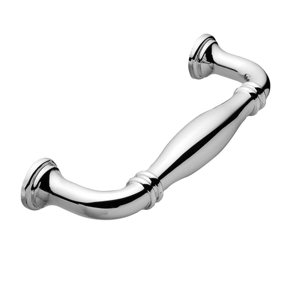 Paris 4 in. (102 mm) Center-to-Center Traditional Polished Nickel Bar Drawer Pull - Hercitys