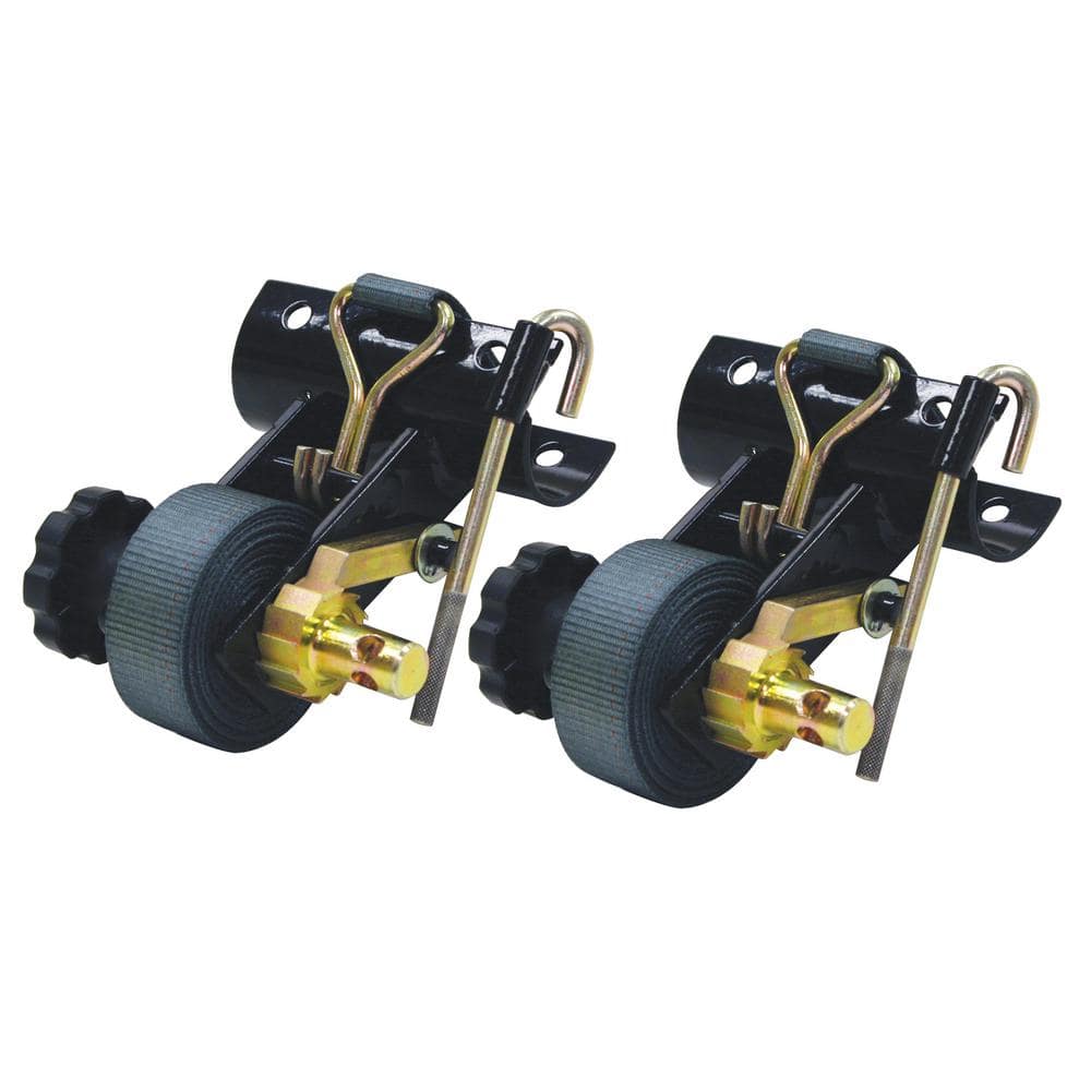 Ladder Rack Ratchet Tie Down Tube Mount With Double J Hooks, Set of 2 - Hercitys