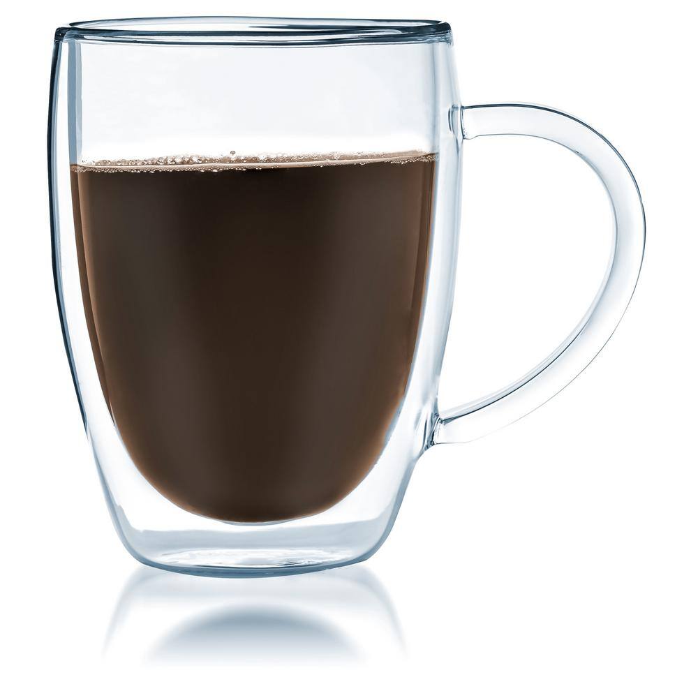 Bistro 12 oz. Double Wall Glass with Handle Dishwasher Safe - Hercitys