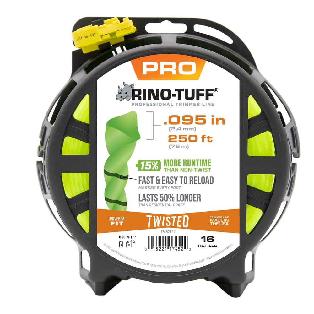 Universal Fit .095 in. x 250 ft. Pro Twisted Line for Gas and Select Cordless String Grass Trimmer/Lawn Edger - Hercitys