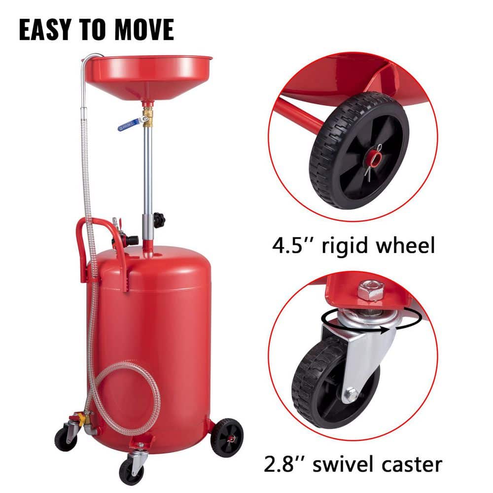 Waste Oil Drain Tank 20 Gallon. Oil Drain Container, Fluid Fuel Transfer Drainage Adjustable Funnel Height - Hercitys