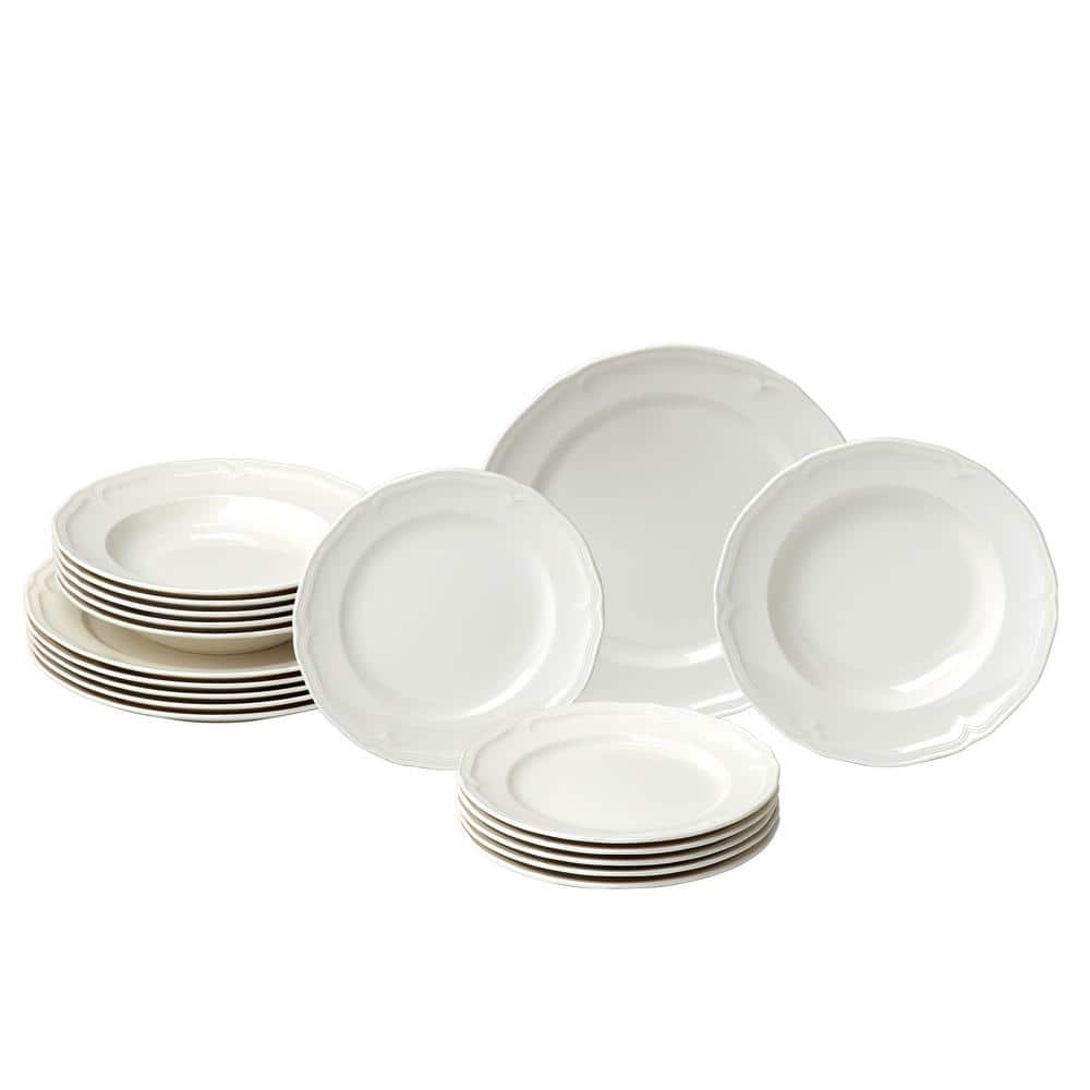 Manoir 18-Piece Porcelain Dinnerware Set - Hercitys