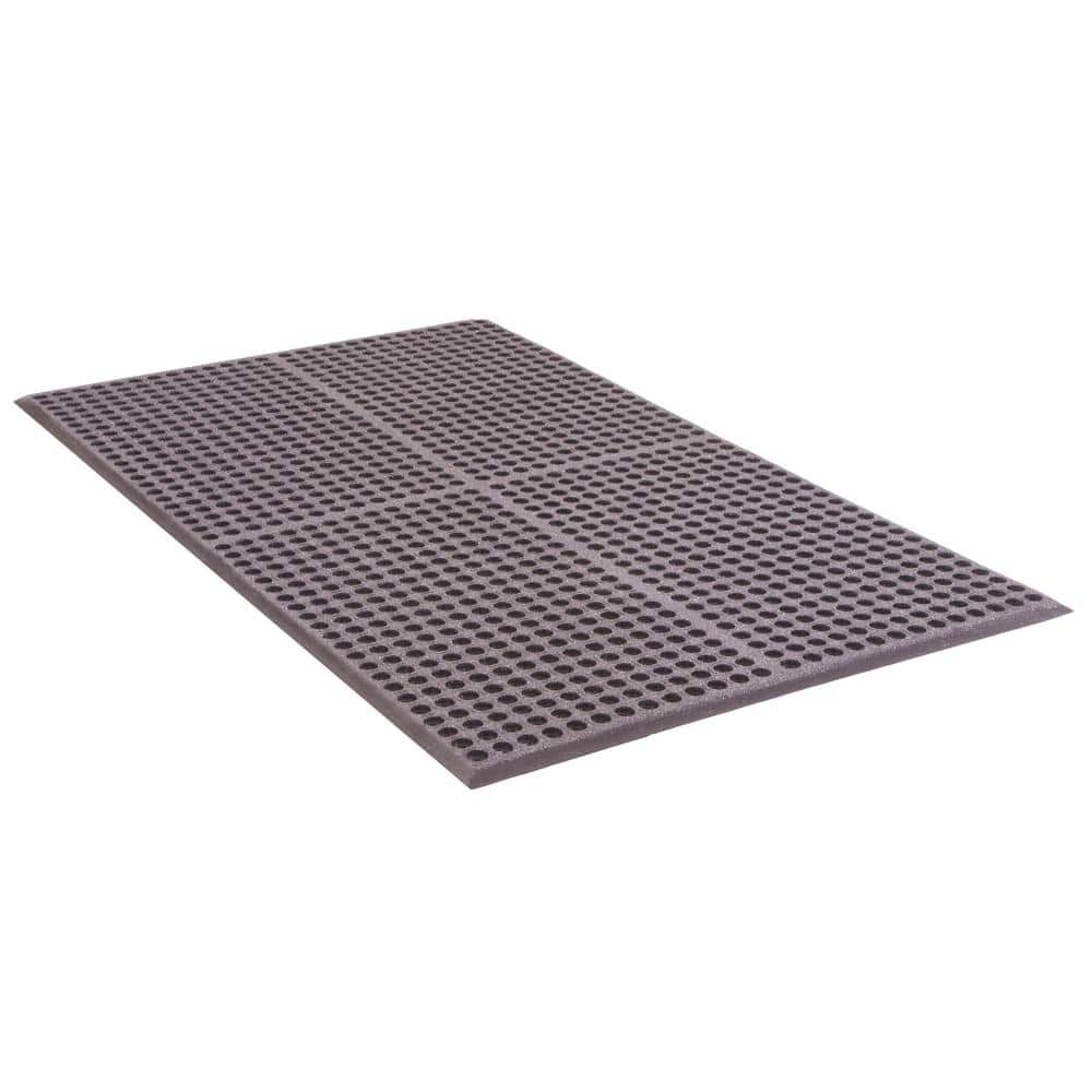 Work Step 1/2 in. Black 3 ft. x 5 ft. Rubber Anti-Fatigue Indoor Commercial Floor Mat - Hercitys