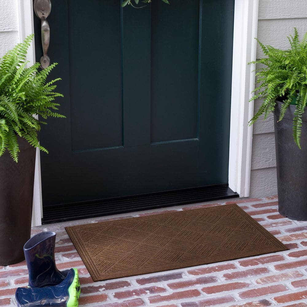 Parquet Impressions Jacquard Copper 18 in. x 30 in. Recycled Rubber Indoor/Outdoor Door Mat - Hercitys