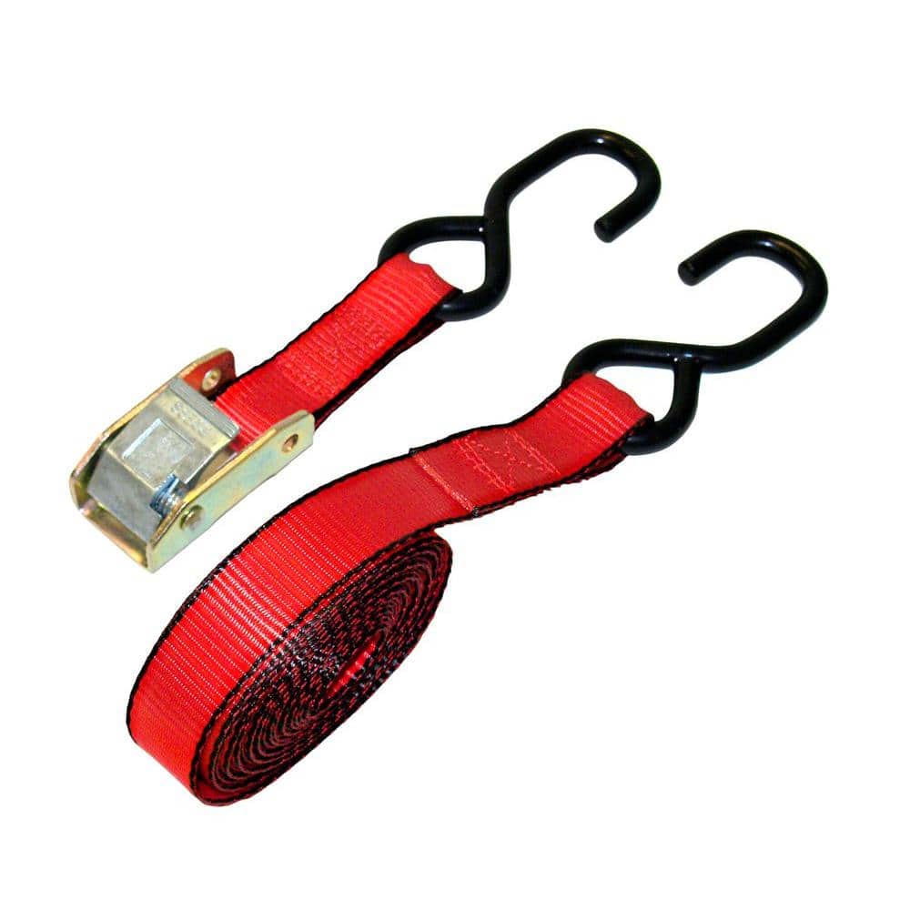 Ready Pack 1 in. x 15 ft. Red Cam Buckle 1500 lbs./S-Hook (12 per Box) - Hercitys
