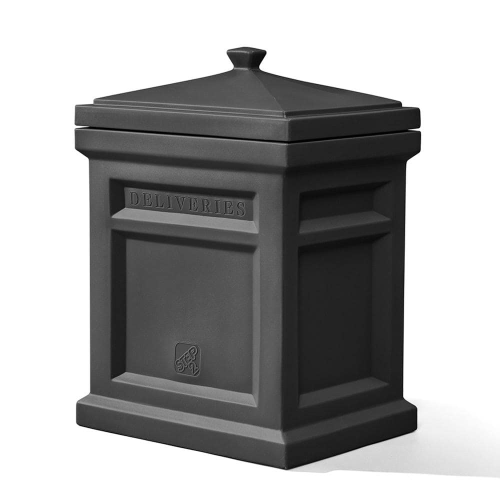 Express Package 31 in. H x 18 in. W x 23 in. D Resin Square Outdoor Delivery Box Black Onyx - Hercitys