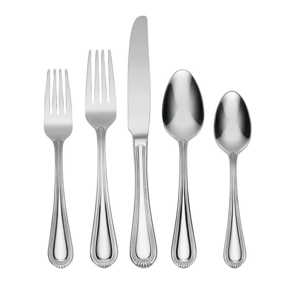 Countess 45-Piece Silver 18/0-Stainless Steel Flatware Set (Service for 8) - Hercitys