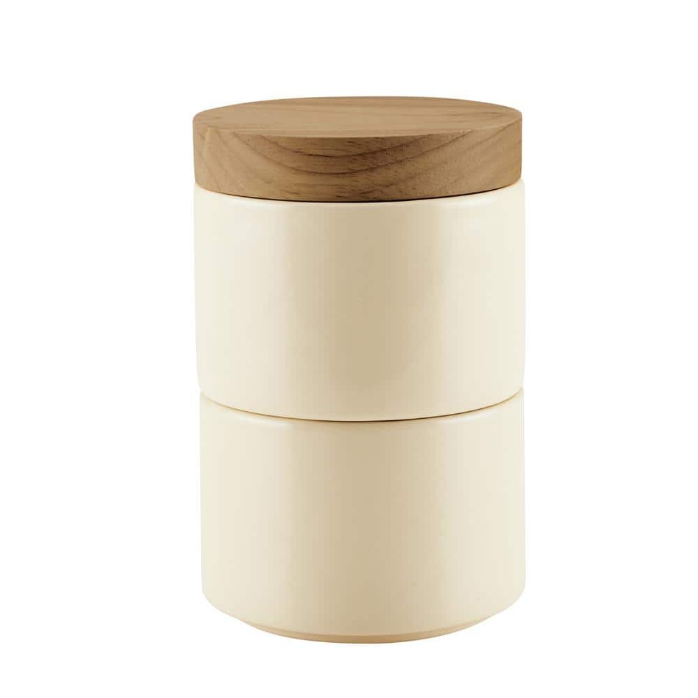 Ceramic 2-Piece Stacking Spice Box Set with Lid - Hercitys