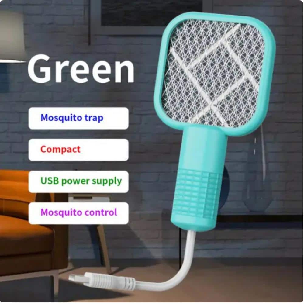 Indoor Mosquito Racket Killer Fly Swatter For Camping/Travel USB Led Trap Mosquito Killer Lamp 10-Pack in Blue Green - Hercitys