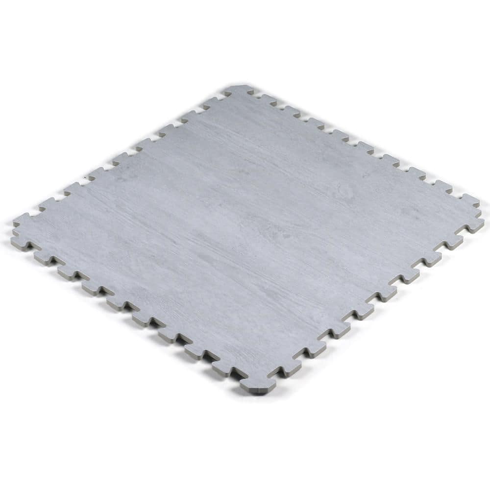 Foam Tiles Stone Gray Wood Grain 24 in. W x 24 in. L Foam Home Interlocking Floor Tile (58.12 sq. ft.) (Case of 15) - Hercitys